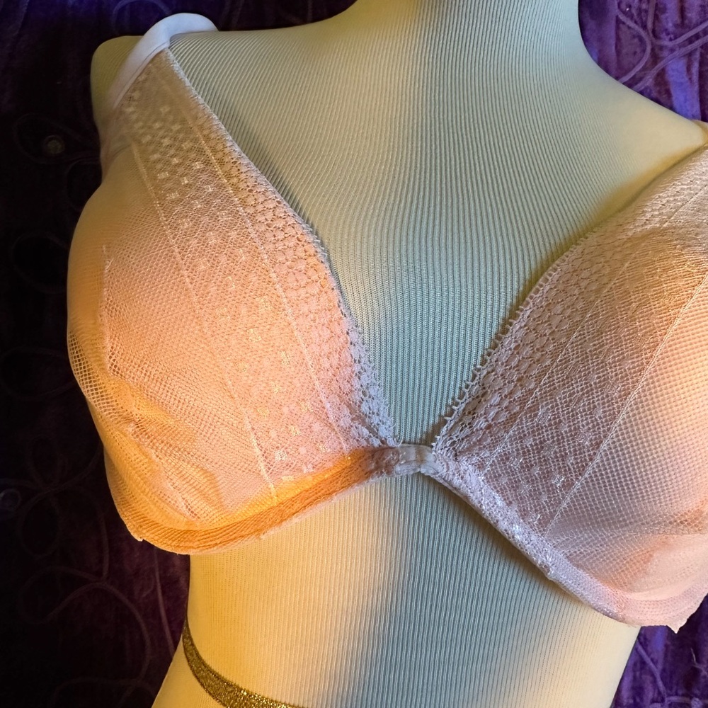 Elegant Lace Bra in Soft Pink